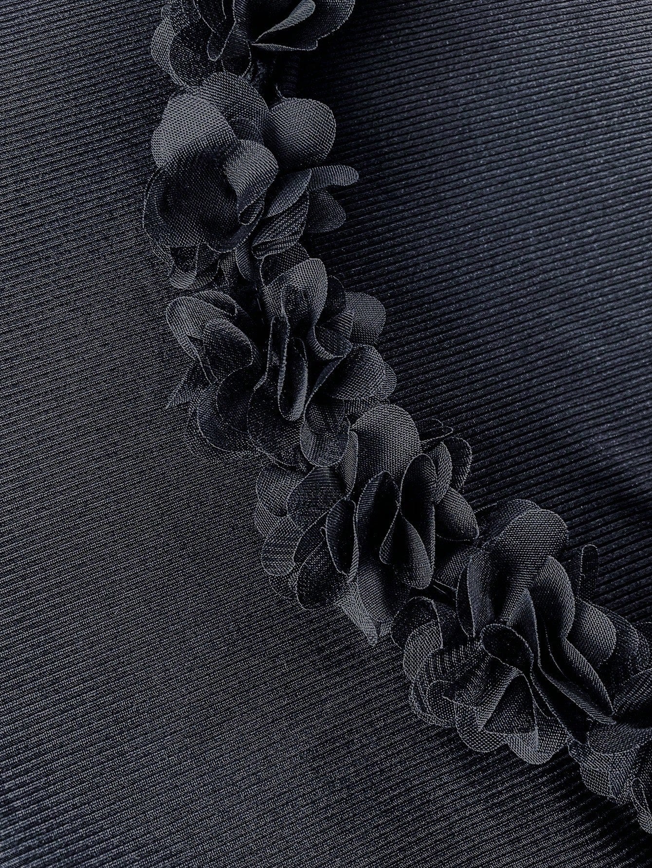 SHEIN EZwear Black Flower Strap Backless Dress
