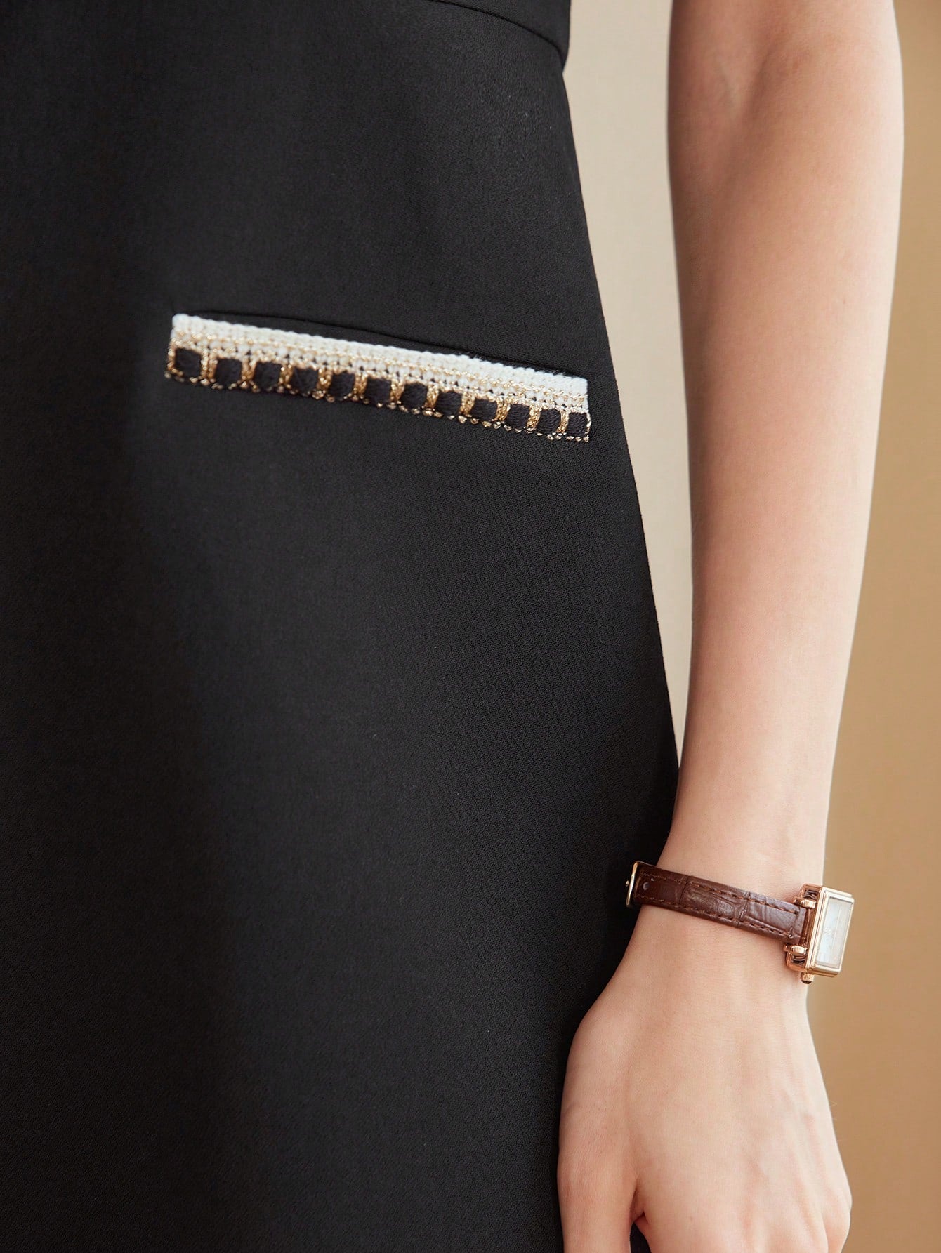 MOTF - Contrast Binding Zipper Back Premium Dress