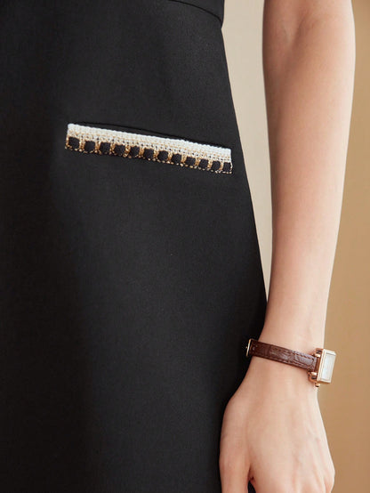 MOTF - Contrast Binding Zipper Back Premium Dress