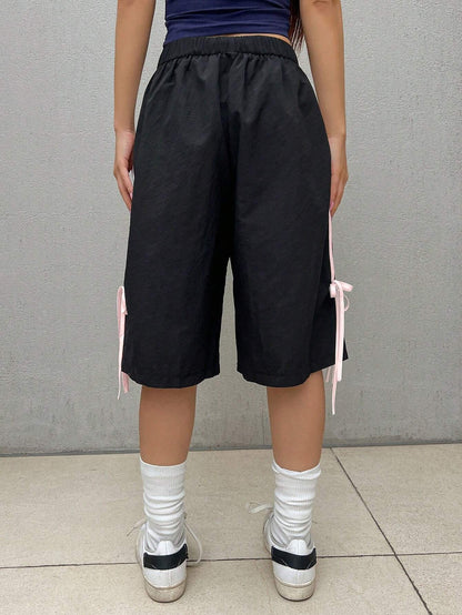 DAZY High‑Waist Side‑Striped Wide‑Leg Shorts