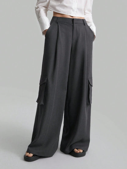 SHEIN Ontre Cargo Wide-Leg Pants