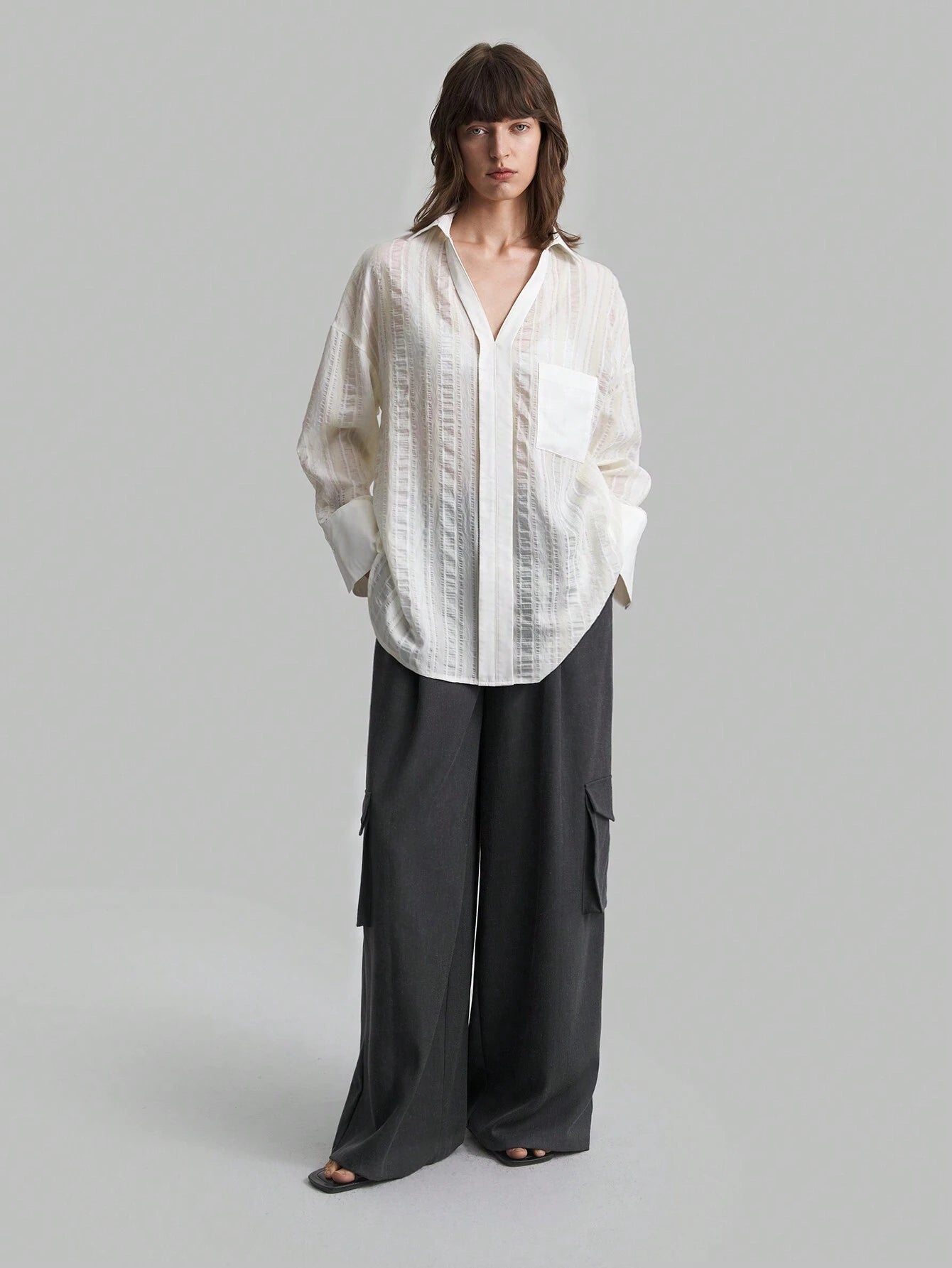 SHEIN Ontre Cargo Wide-Leg Pants