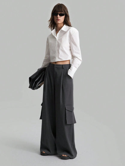 SHEIN Ontre Cargo Wide-Leg Pants