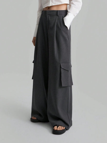 SHEIN Ontre Cargo Wide-Leg Pants