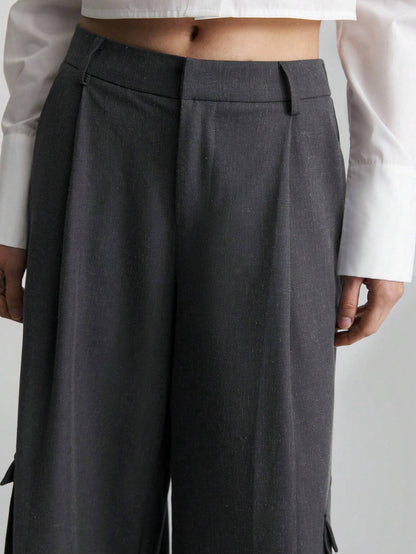 SHEIN Ontre Cargo Wide-Leg Pants