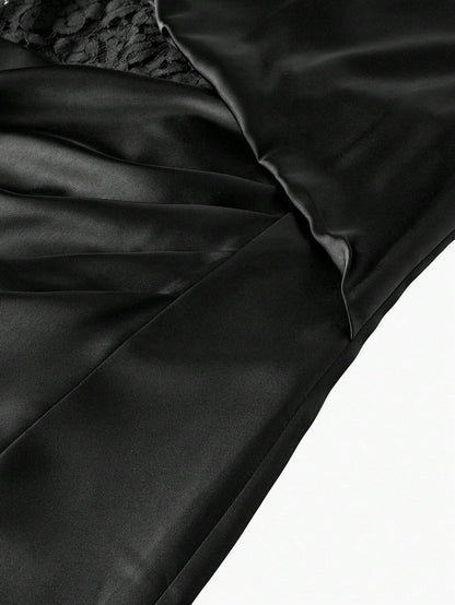 SHEIN MOTF Premium Asymmetrical Shoulder Midi Dress