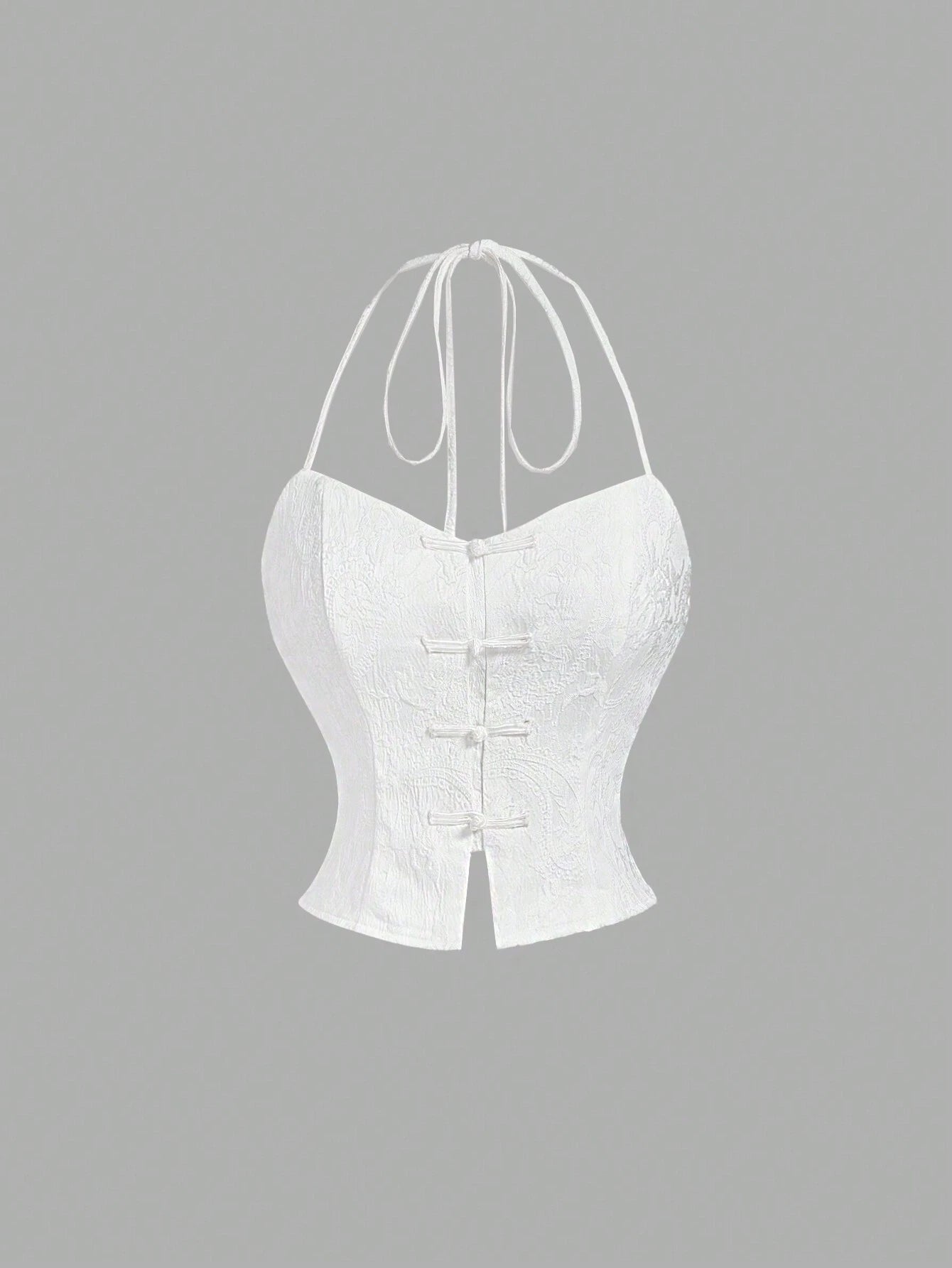 SHEIN MOD Chinese-Style Jacquard Corset Top