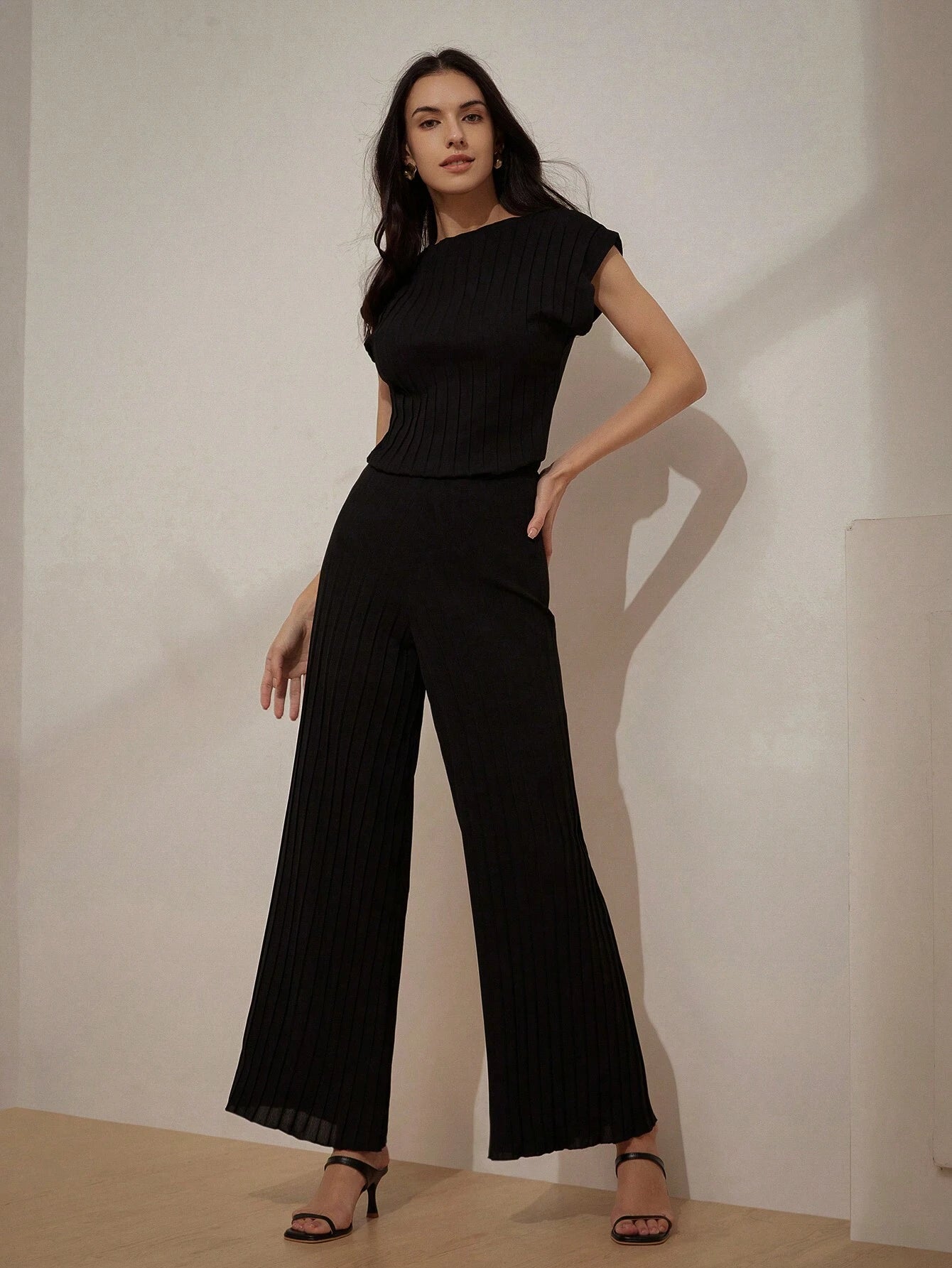 Shein Black Suit Set – Top & Pants
