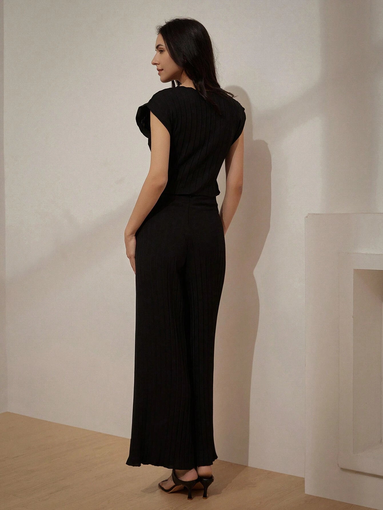 Shein Black Suit Set – Top & Pants