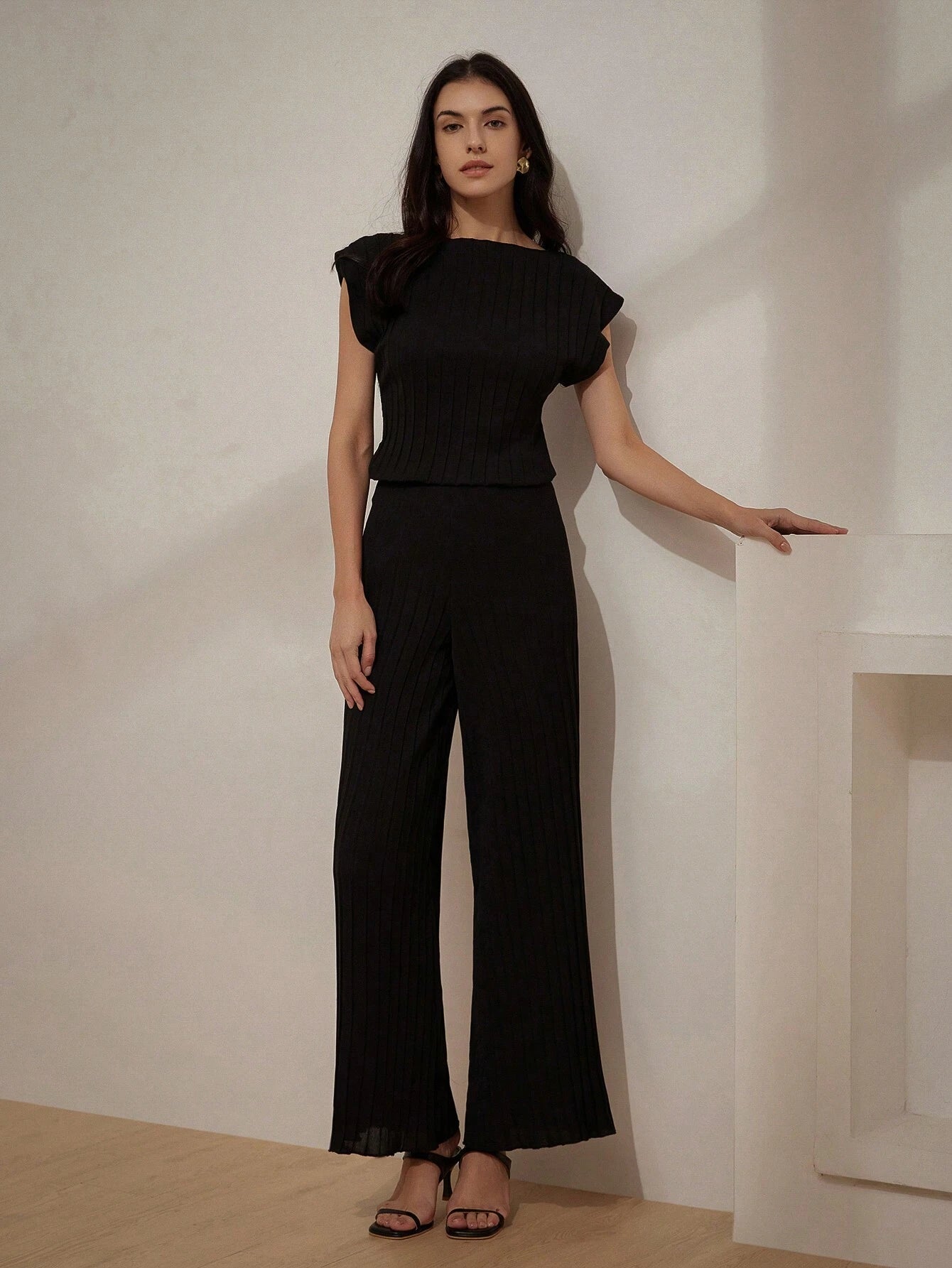 Shein Black Suit Set – Top & Pants