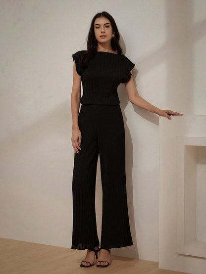 Shein Black Suit Set – Top & Pants