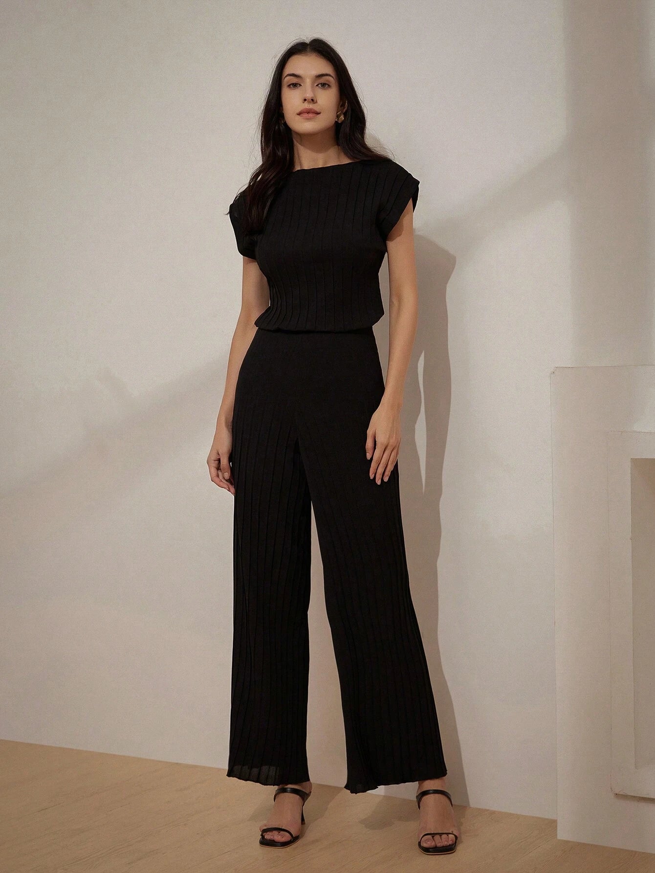 Shein Black Suit Set – Top & Pants