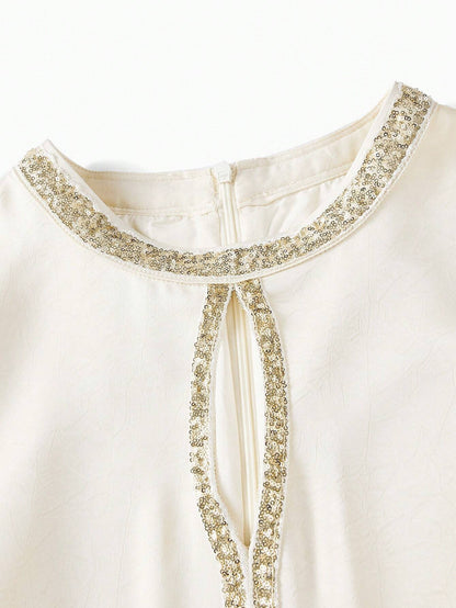 MOTF PREMIUM PEARL SEQUIN A-LINE DRESS