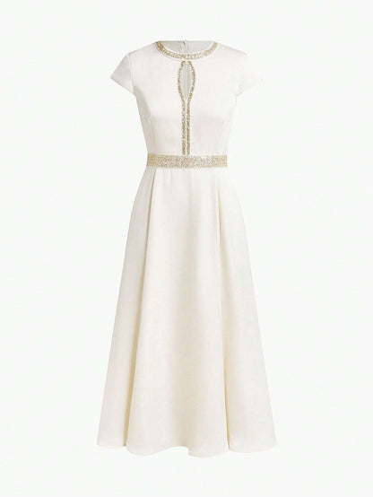 MOTF PREMIUM PEARL SEQUIN A-LINE DRESS