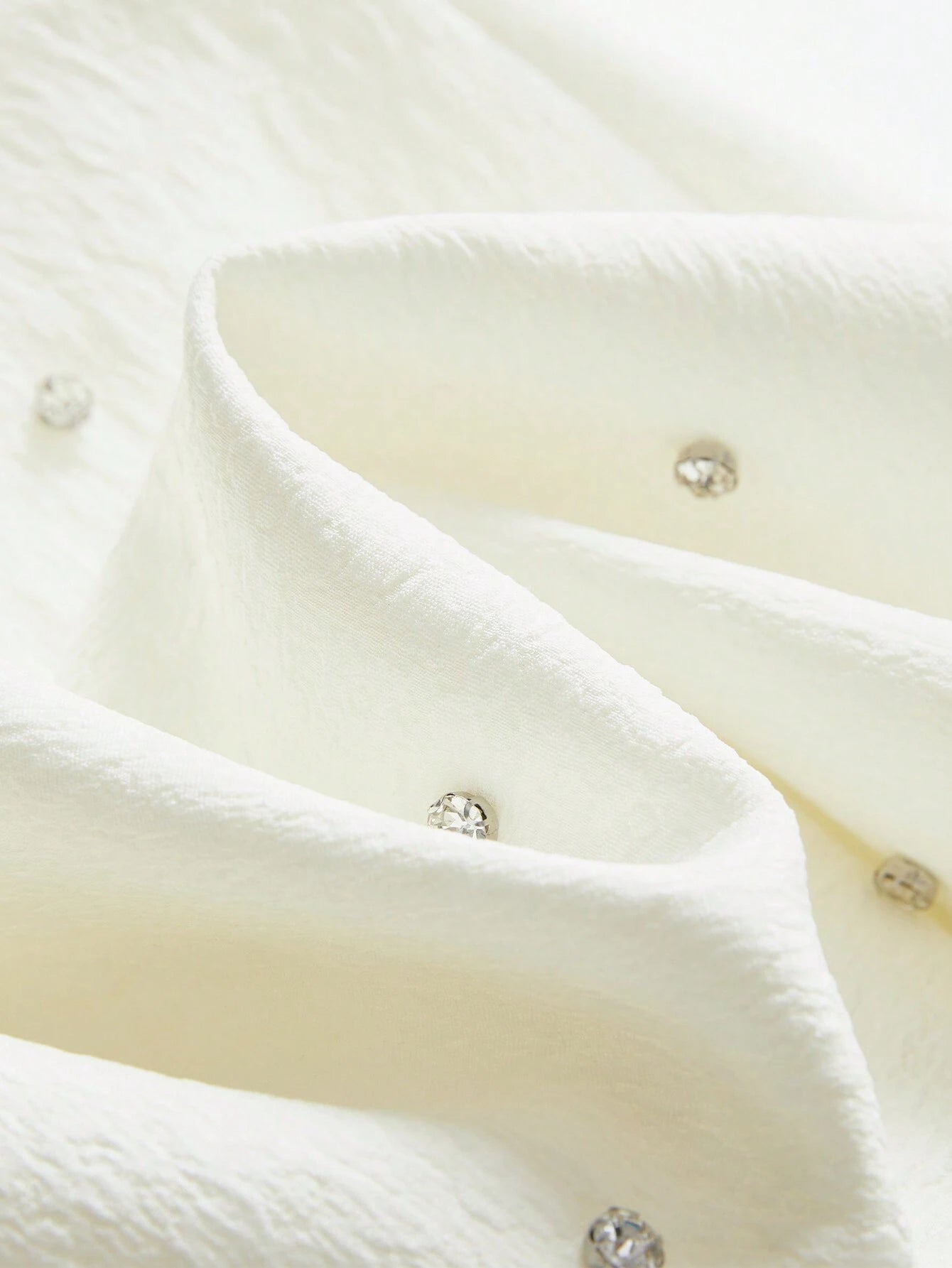 Anewsta The Pearl White Crystal-Collar Retro Mini Dress