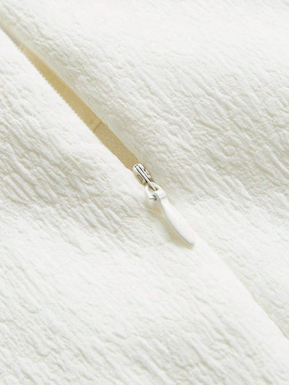 Anewsta The Pearl White Crystal-Collar Retro Mini Dress