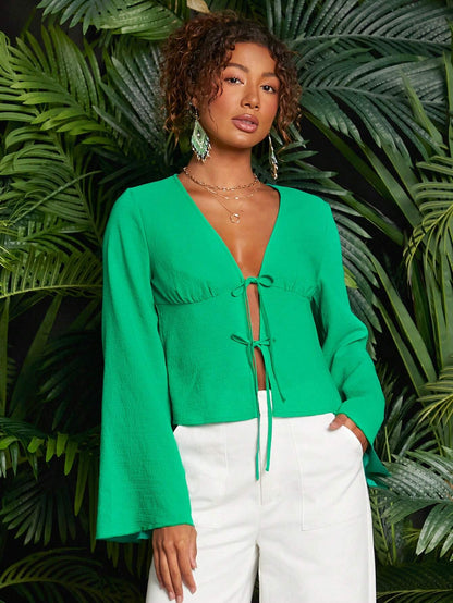 Shein Travachic Tie-Cord Blouse