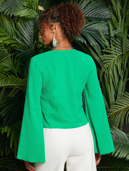 Shein Travachic Tie-Cord Blouse