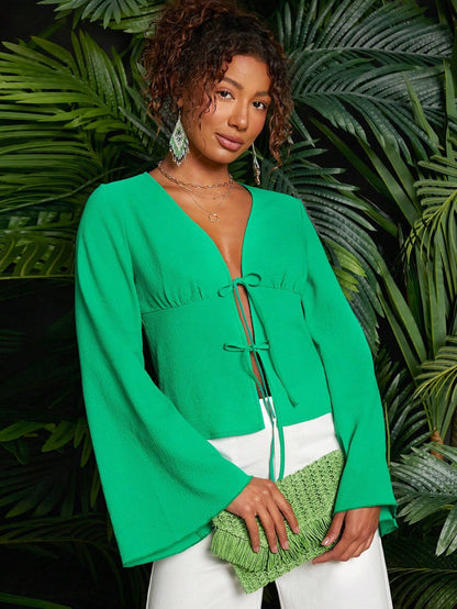 Shein Travachic Tie-Cord Blouse