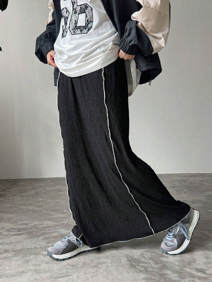 SHEIN FRIFUL Contrast Trim Casual Skirt