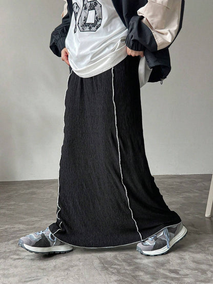 SHEIN FRIFUL Contrast Trim Casual Skirt