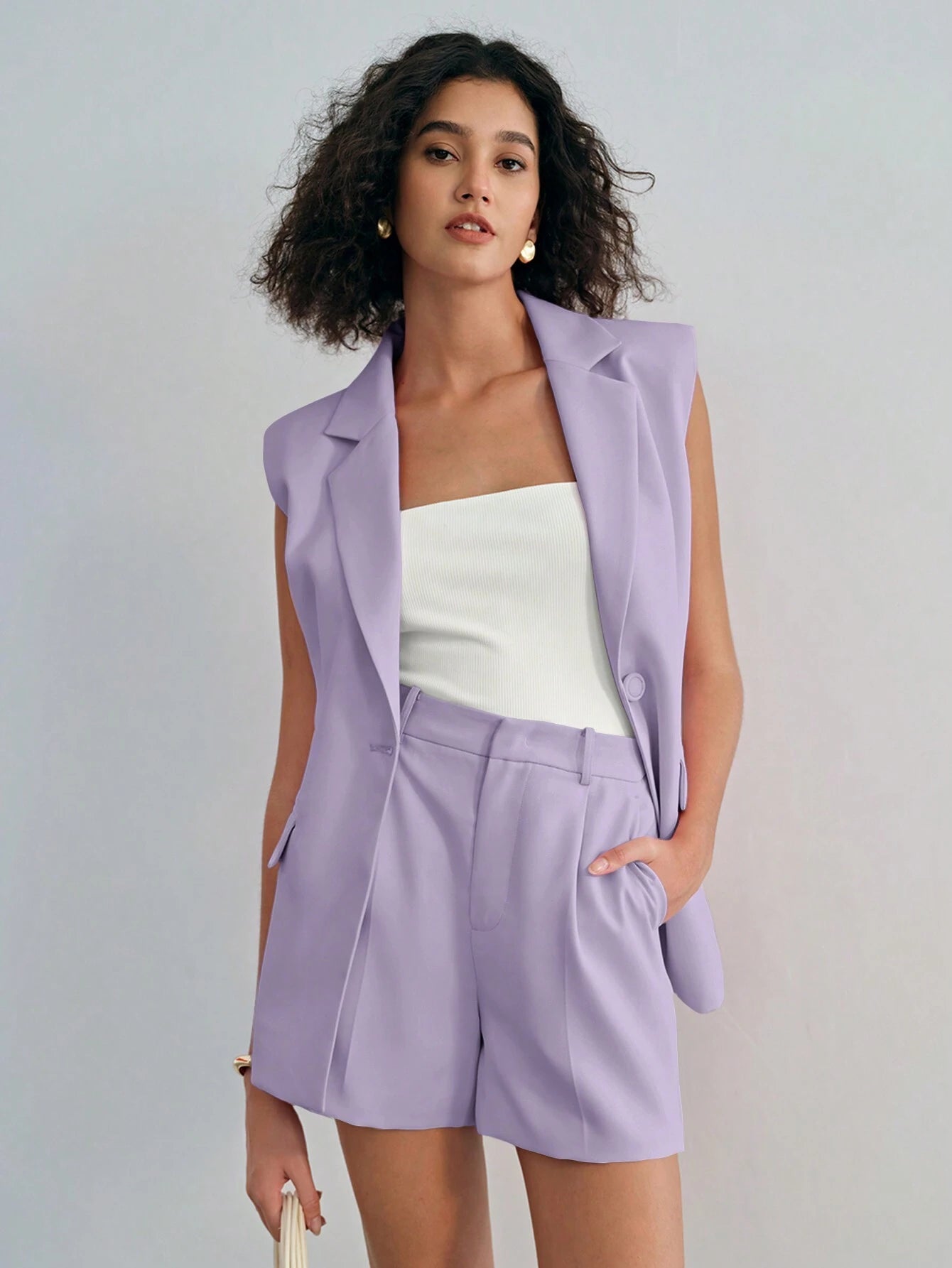 SHEIN MOTF Pleated Pocket Shorts