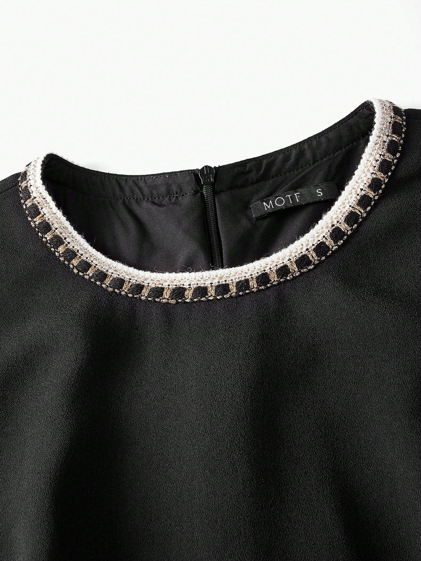 MOTF - Contrast Binding Zipper Back Premium Dress