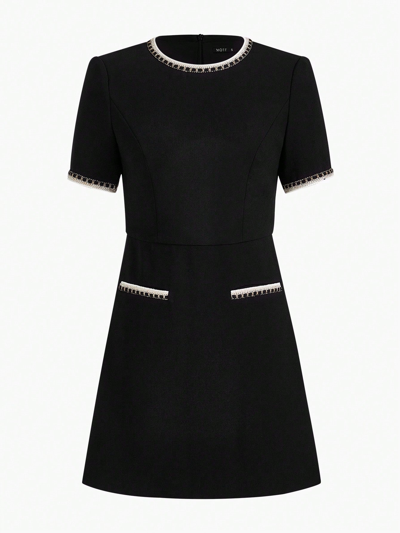 MOTF - Contrast Binding Zipper Back Premium Dress