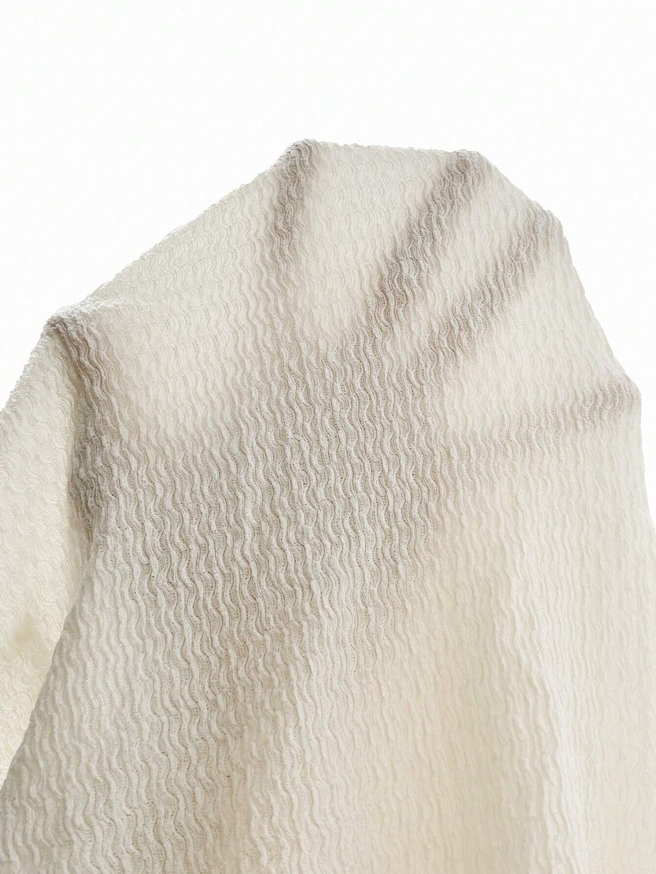 SHEIN MOD Textured Tie Front Doll Top