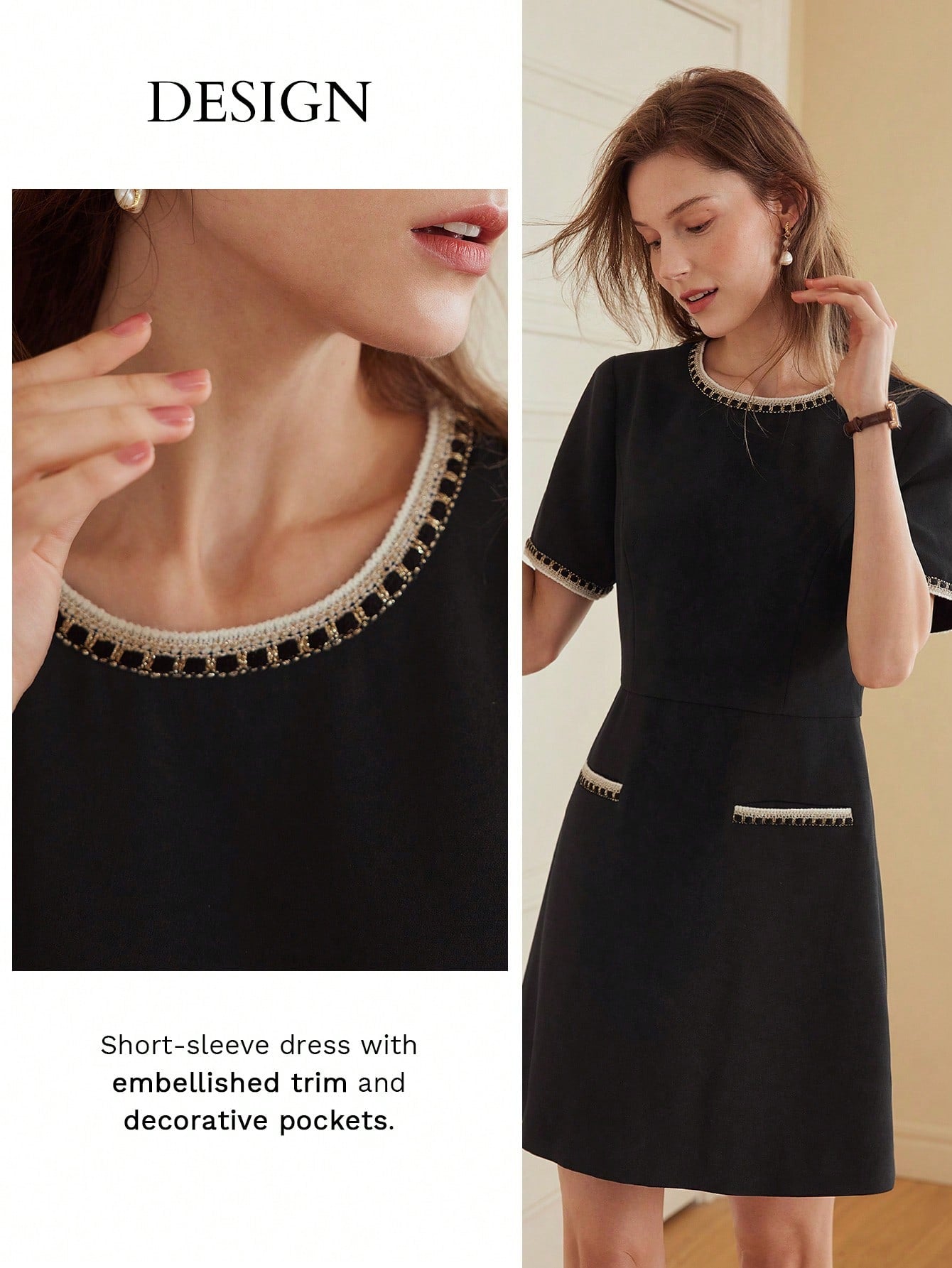 MOTF - Contrast Binding Zipper Back Premium Dress