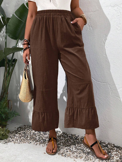 SHEIN EMERY ROSE Plus Size Frill Hem Pants