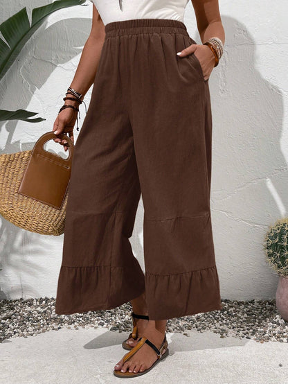 SHEIN EMERY ROSE Plus Size Frill Hem Pants