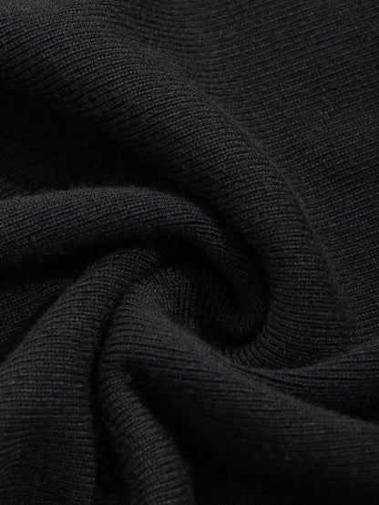 DAZY Colorblock Button Half-Placket Knit Sweater Dress