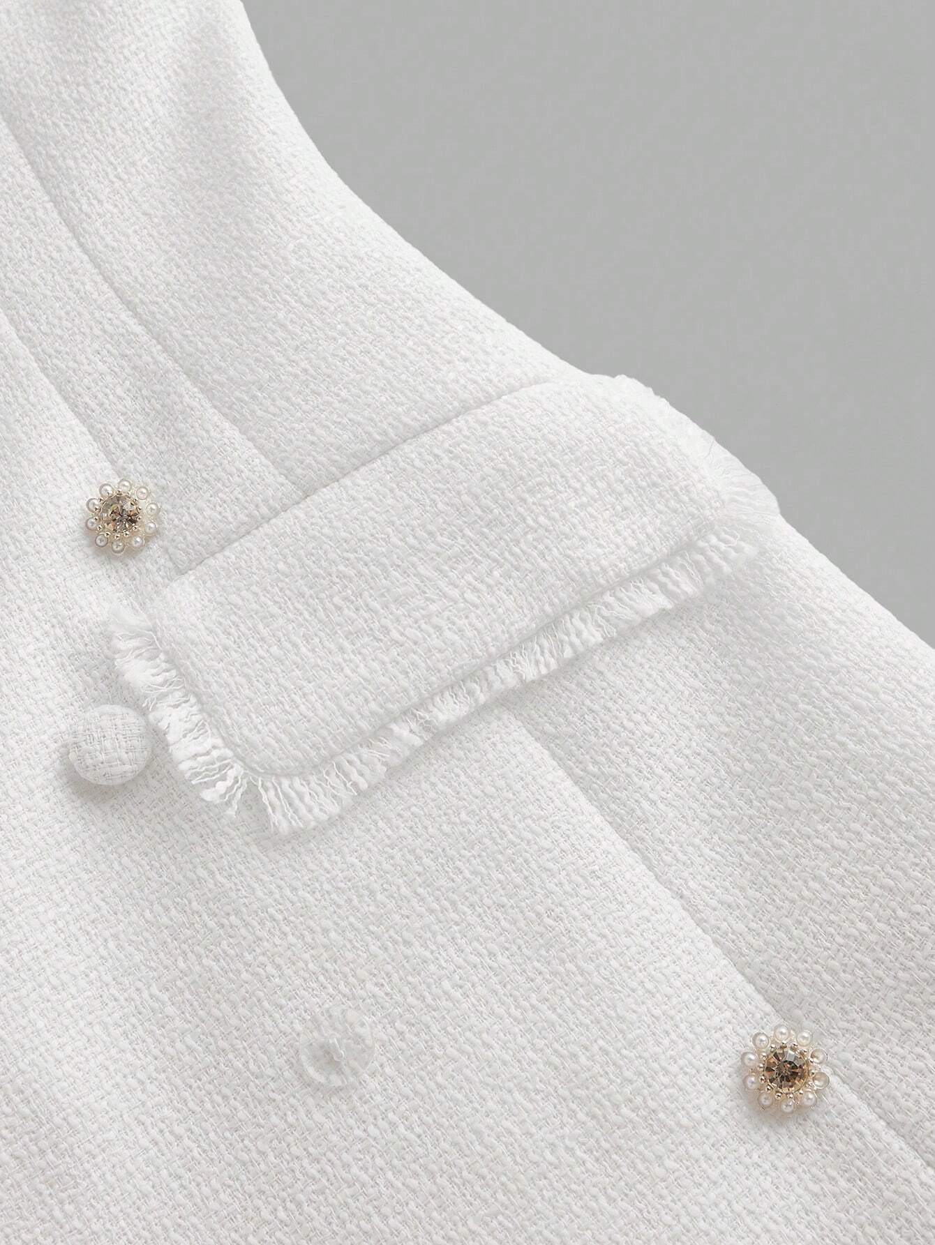 SHEIN Premium Luxe Buttoned Tweed Blazer Dress