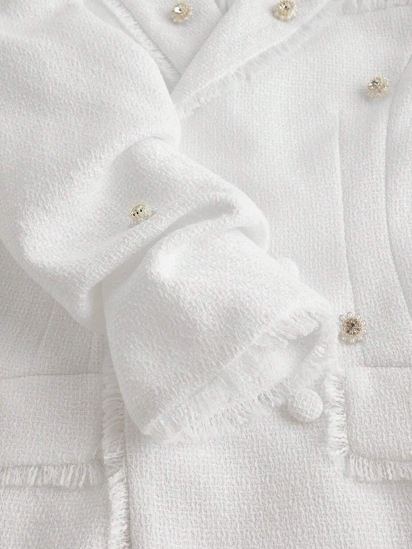 SHEIN Premium Luxe Buttoned Tweed Blazer Dress