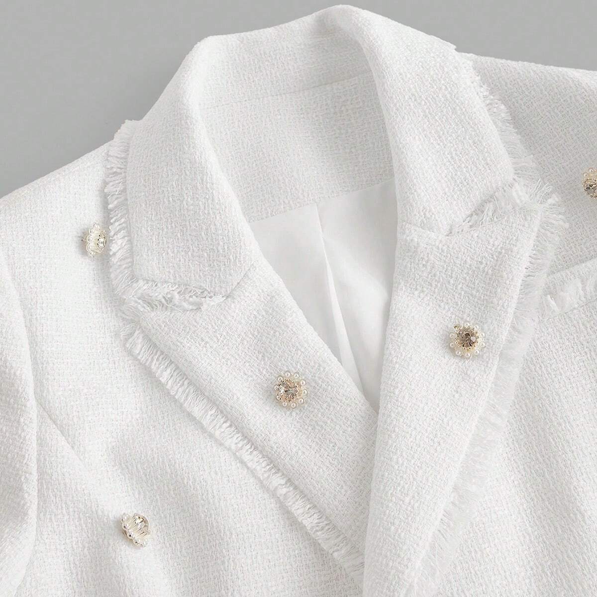 SHEIN Premium Luxe Buttoned Tweed Blazer Dress