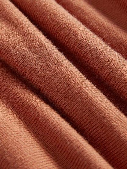 Anewsta Ruched Minimalist Knit Sweater Dress