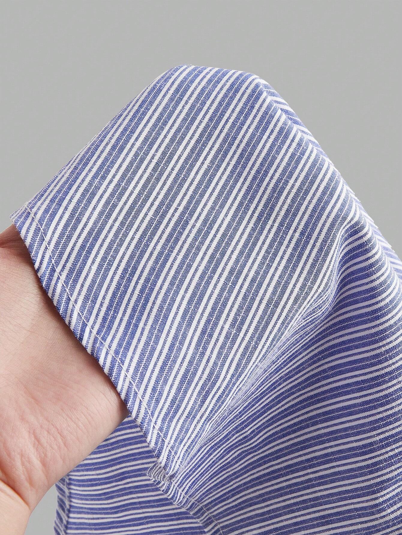 SHEIN Poéselle Striped Button-Up Shirt
