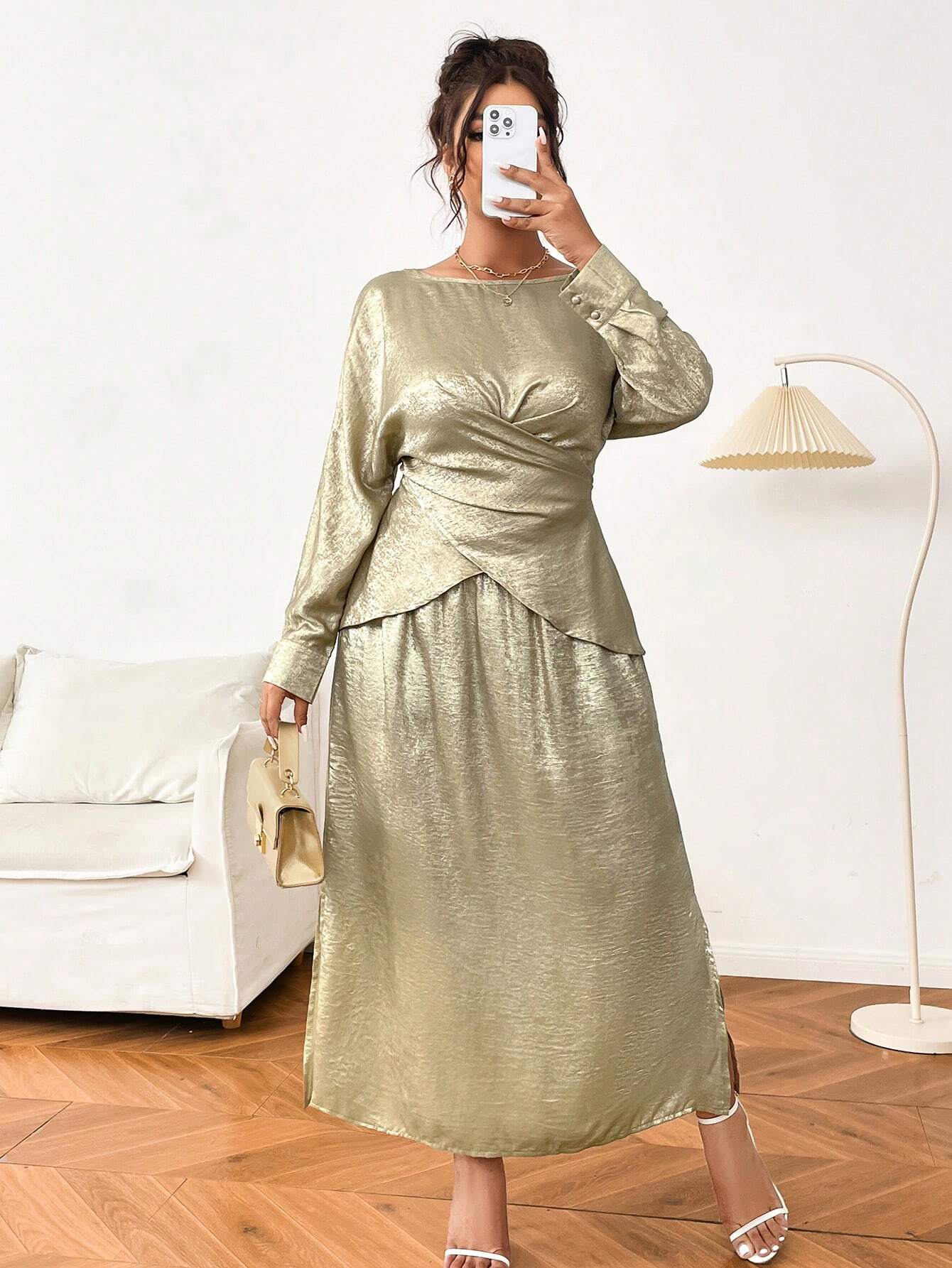 SHEIN Franclia Plus Size Elegant 2 Pieces Set