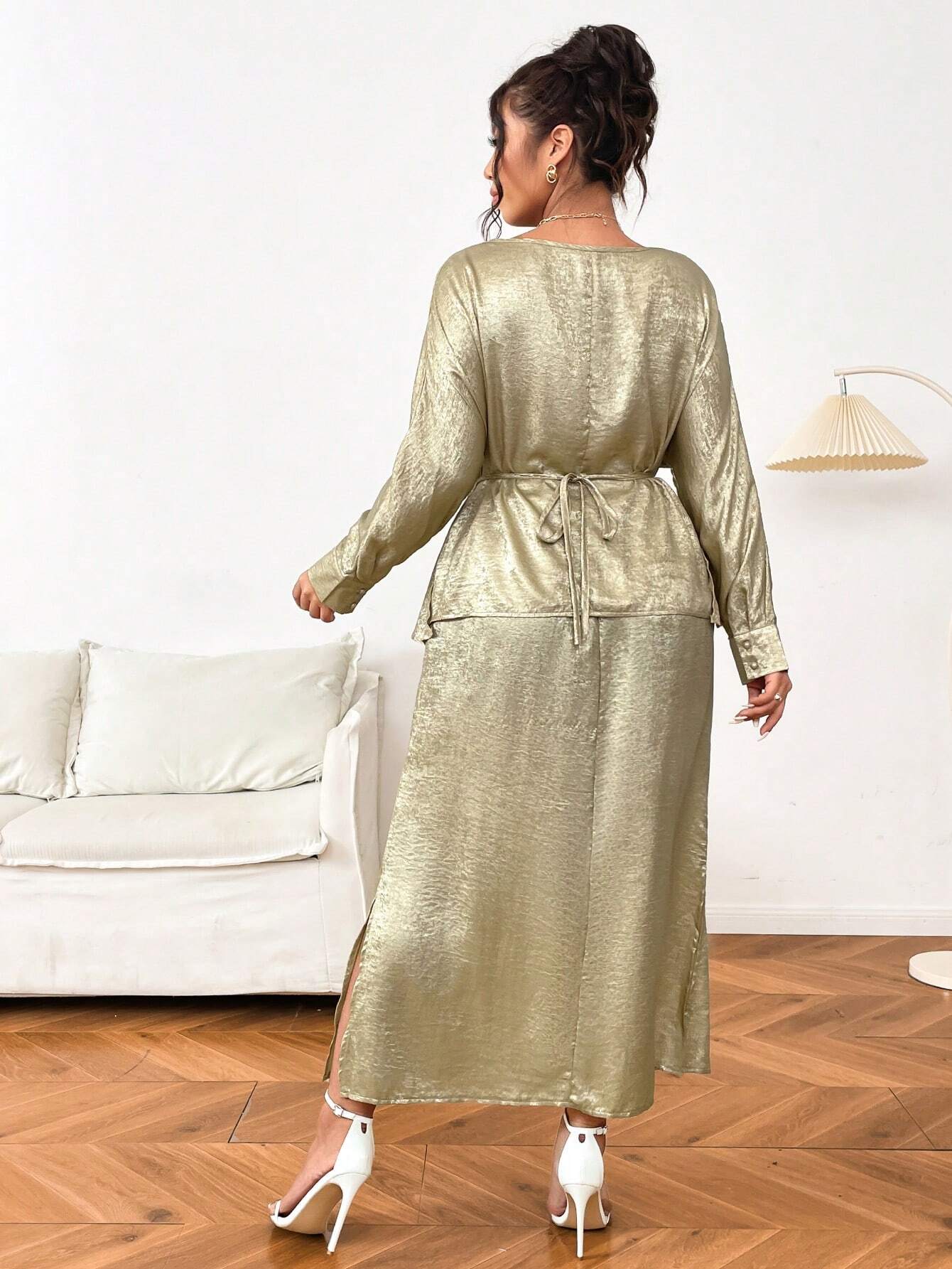 SHEIN Franclia Plus Size Elegant 2 Pieces Set