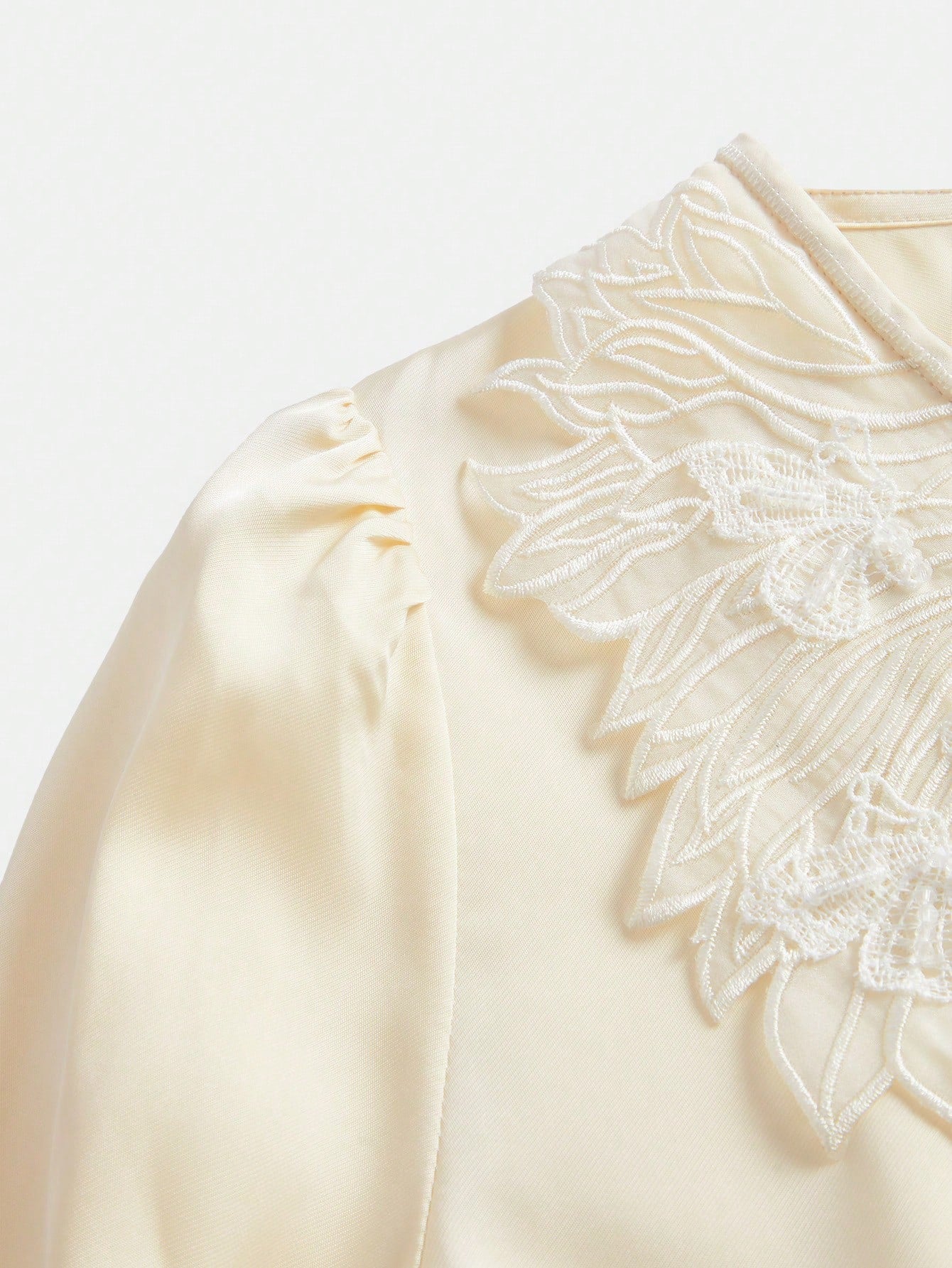 SHEIN Anewsta Embroidered V-Neck Blouse