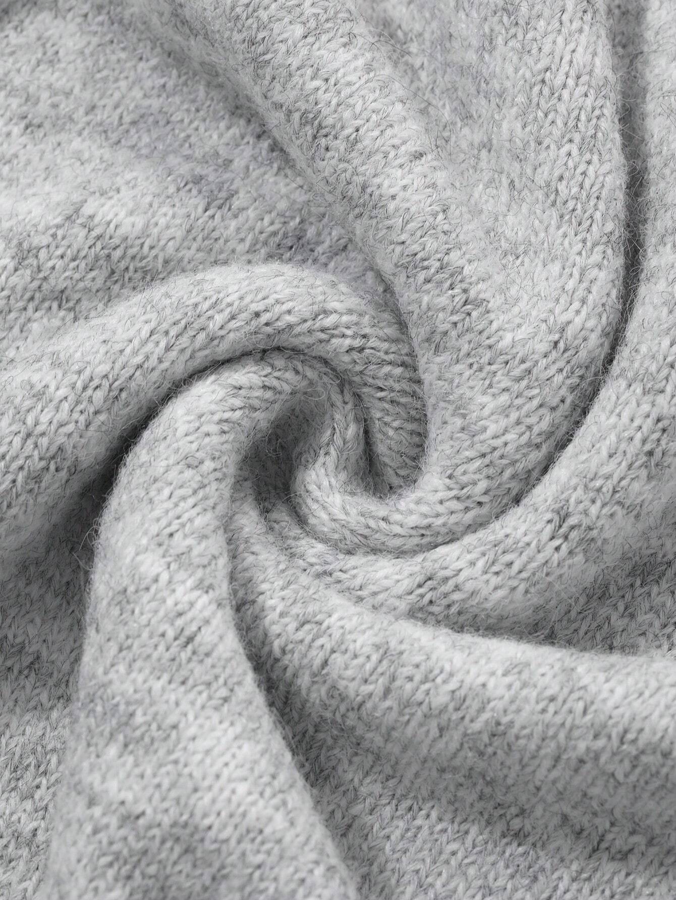 SHEIN FRIFUL V-Neck Drop Shoulder Loose Sweater