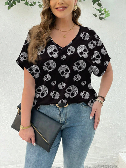 SHEIN LUNE Skull Print T-Shirt