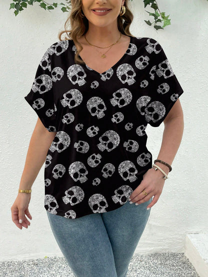 SHEIN LUNE Skull Print T-Shirt