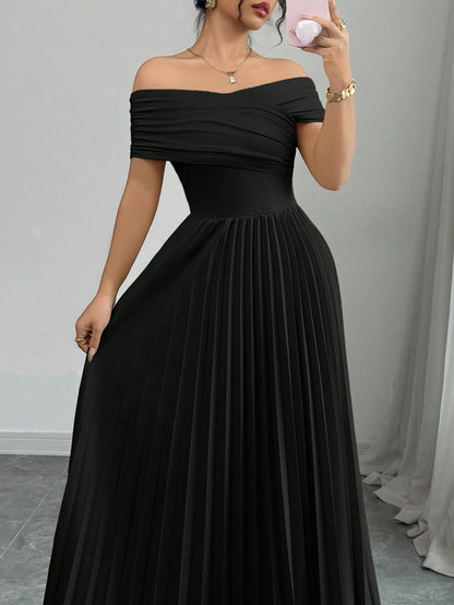 THE NOIR INFINITE DRAPE PLEATED DRESS