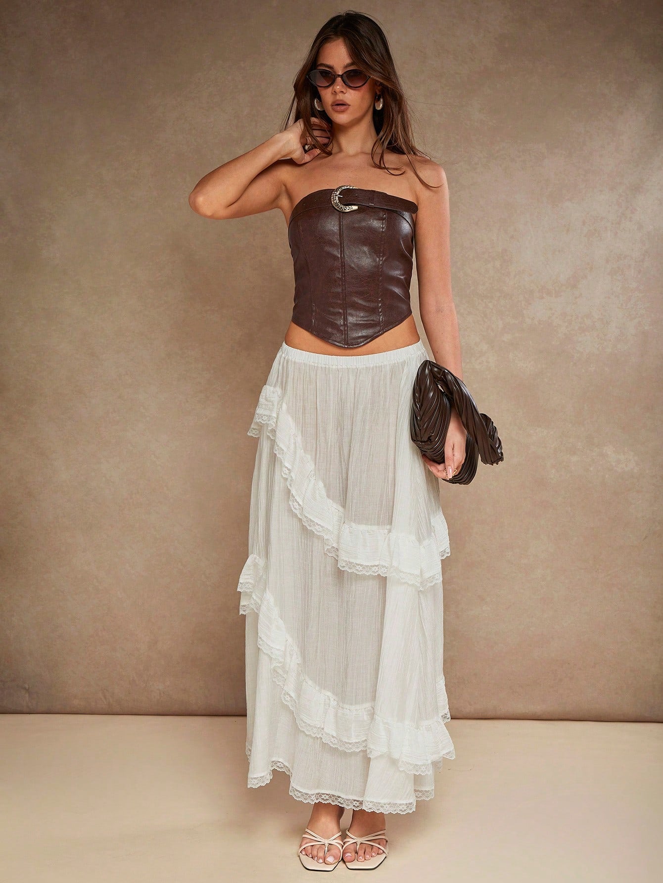 Shein PU Leather Bandana Tube Top