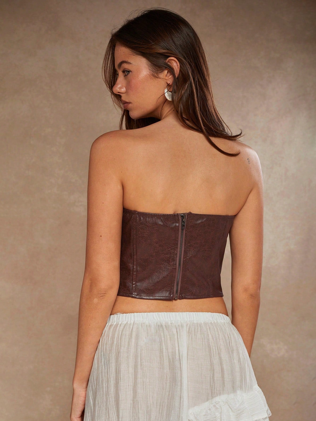 Shein PU Leather Bandana Tube Top
