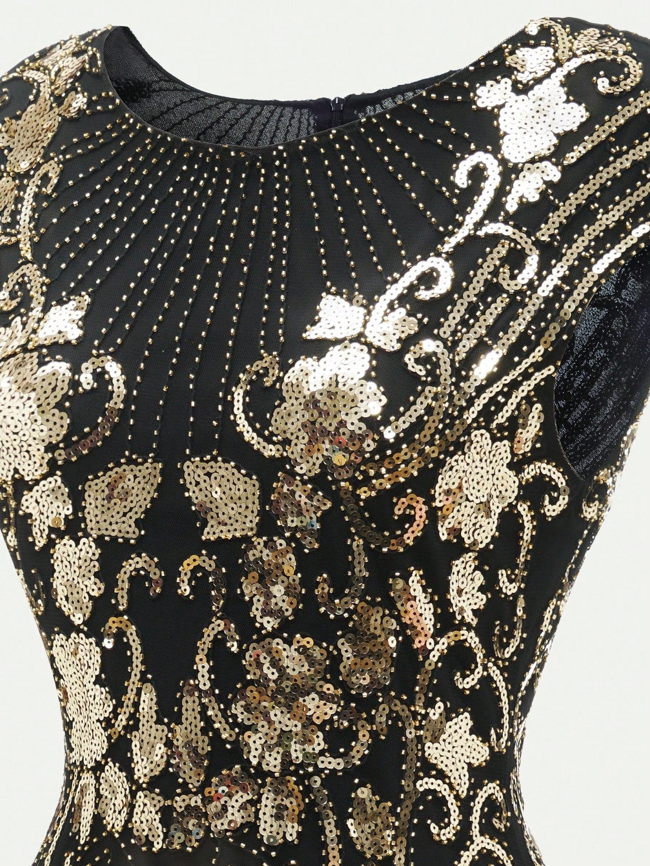 VINTAGE 1920s SEQUIN & FRINGE DRESS