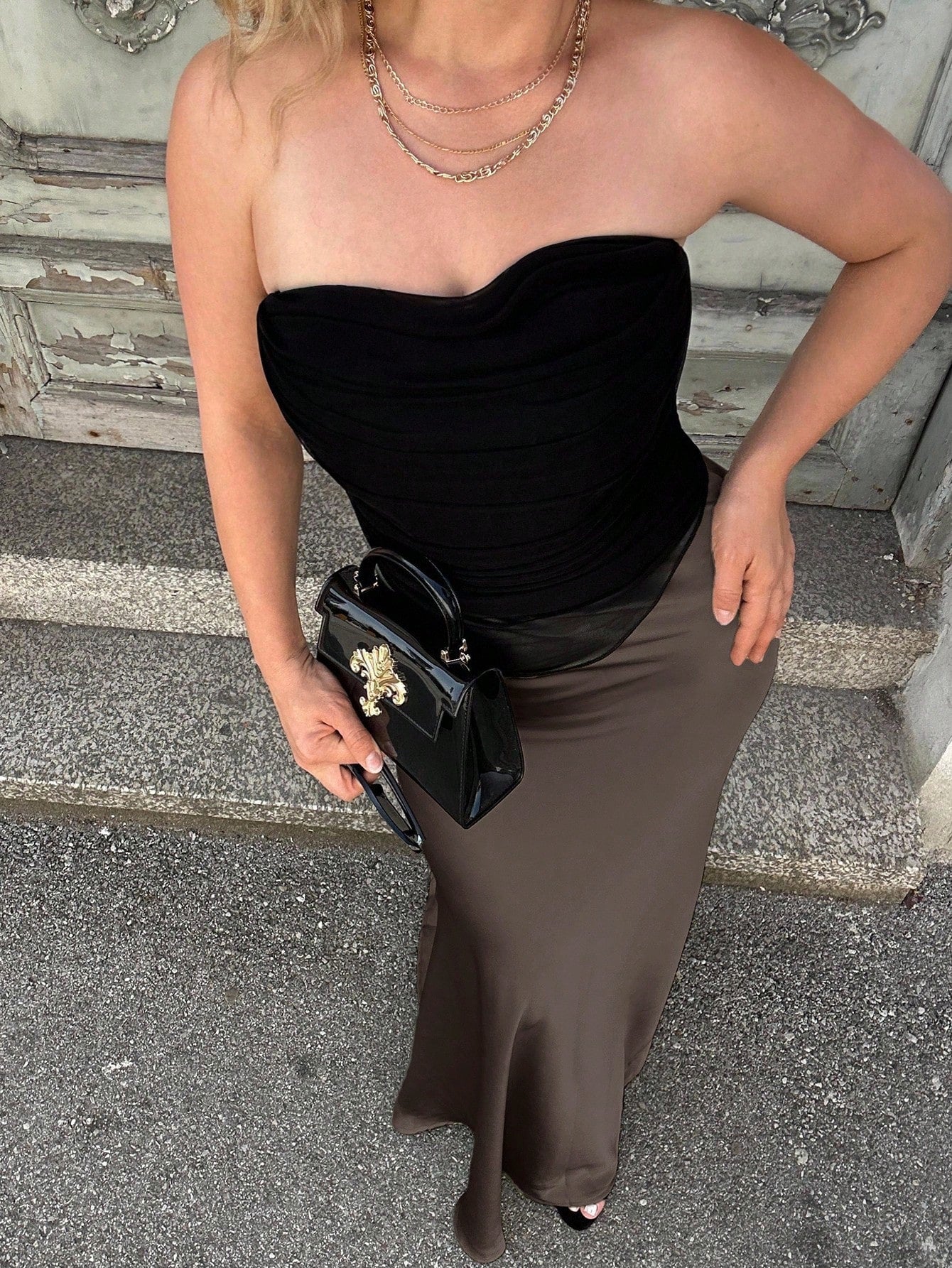 THE COCOA HIGH-WAIST SATIN MAXI SKIRT