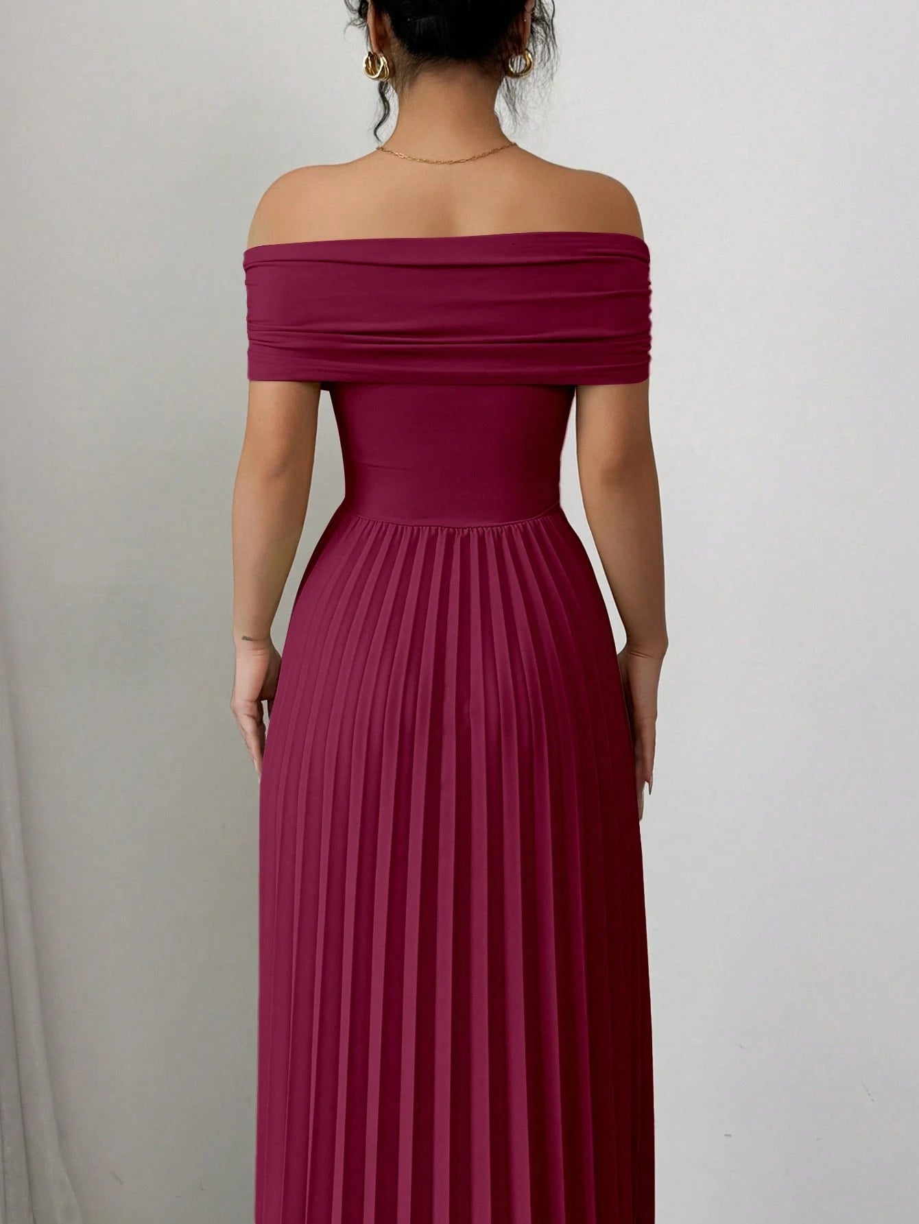 THE BORDEAUX INFINITE DRAPE PLEATED DRESS